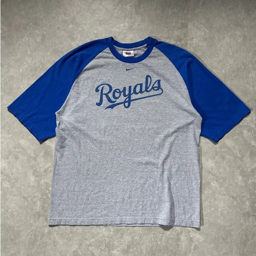 2000s Vintage Kansas City Royals Nike Blue Sleeves T Shirt -L
